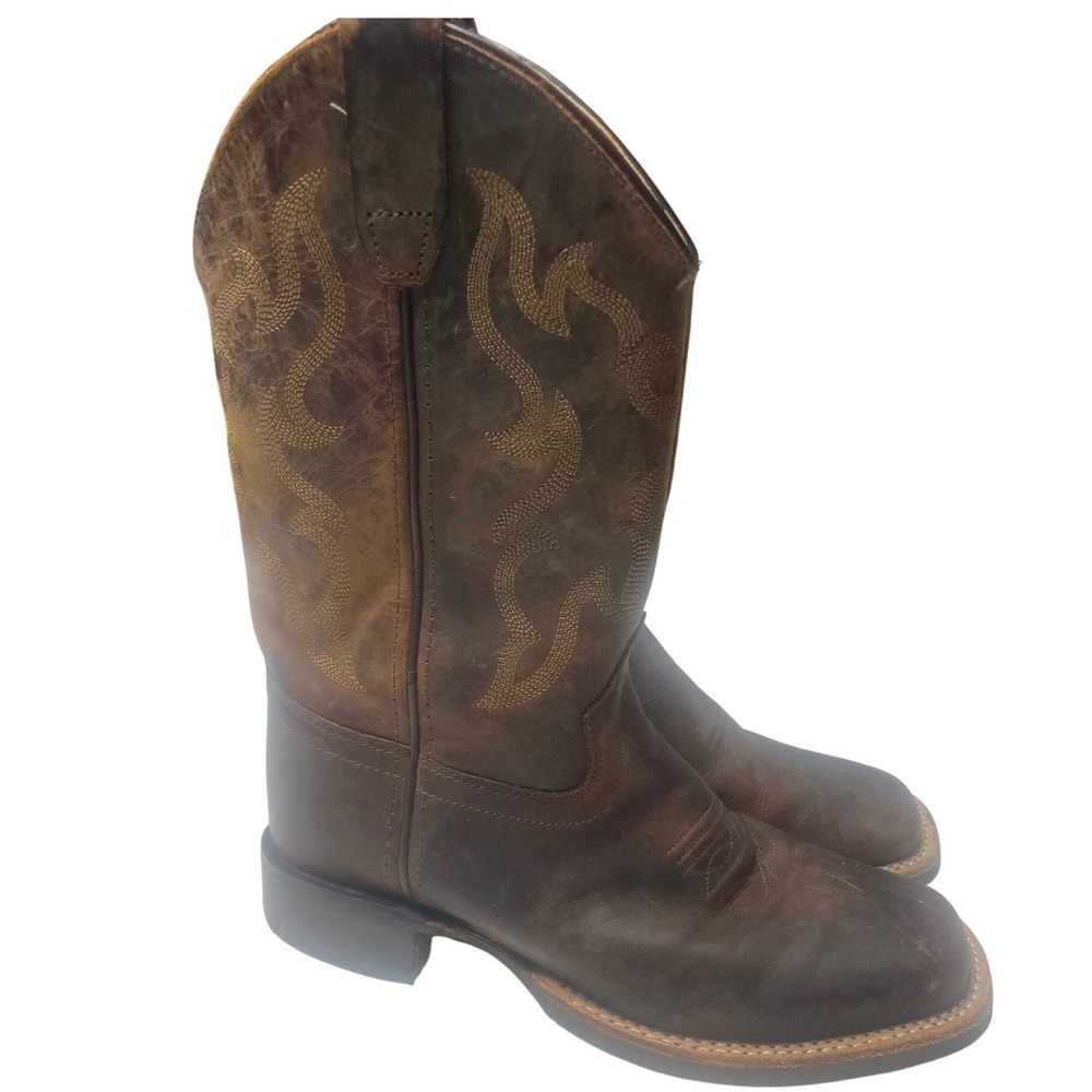 Cody James Brown Leather Unisex Kids Cowboy Boots Youth 3D
